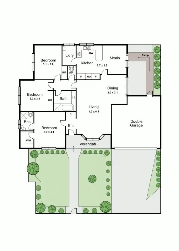 Floorplan of Homely unit listing, 1/2 Charlton Street, Bentleigh VIC 3204