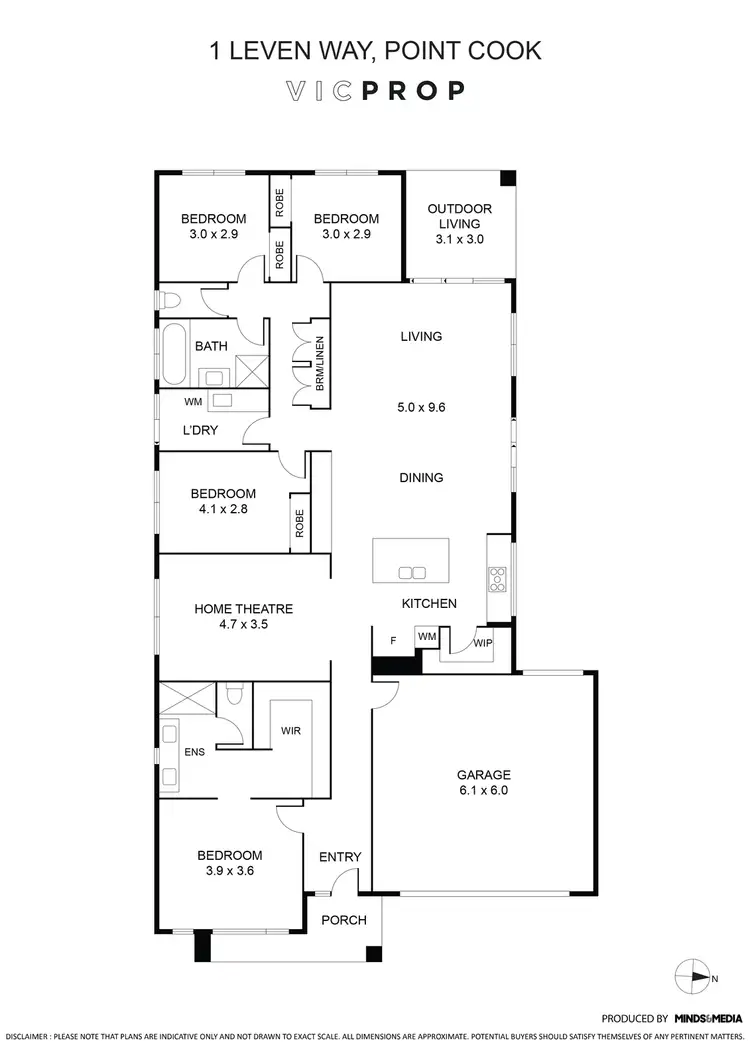 Floorplan of Homely house listing, 1 Leven Way, Point Cook VIC 3030