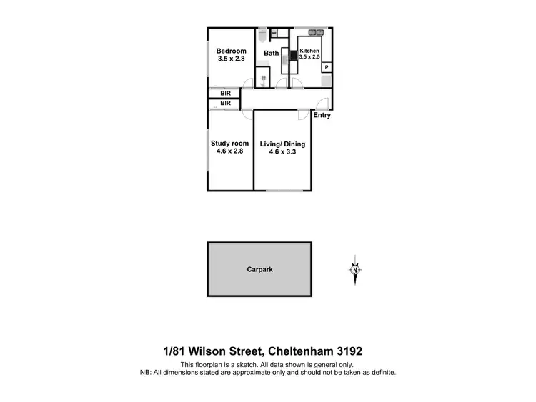 Floorplan of Homely apartment listing, 1/81 Wilson Street, Cheltenham VIC 3192