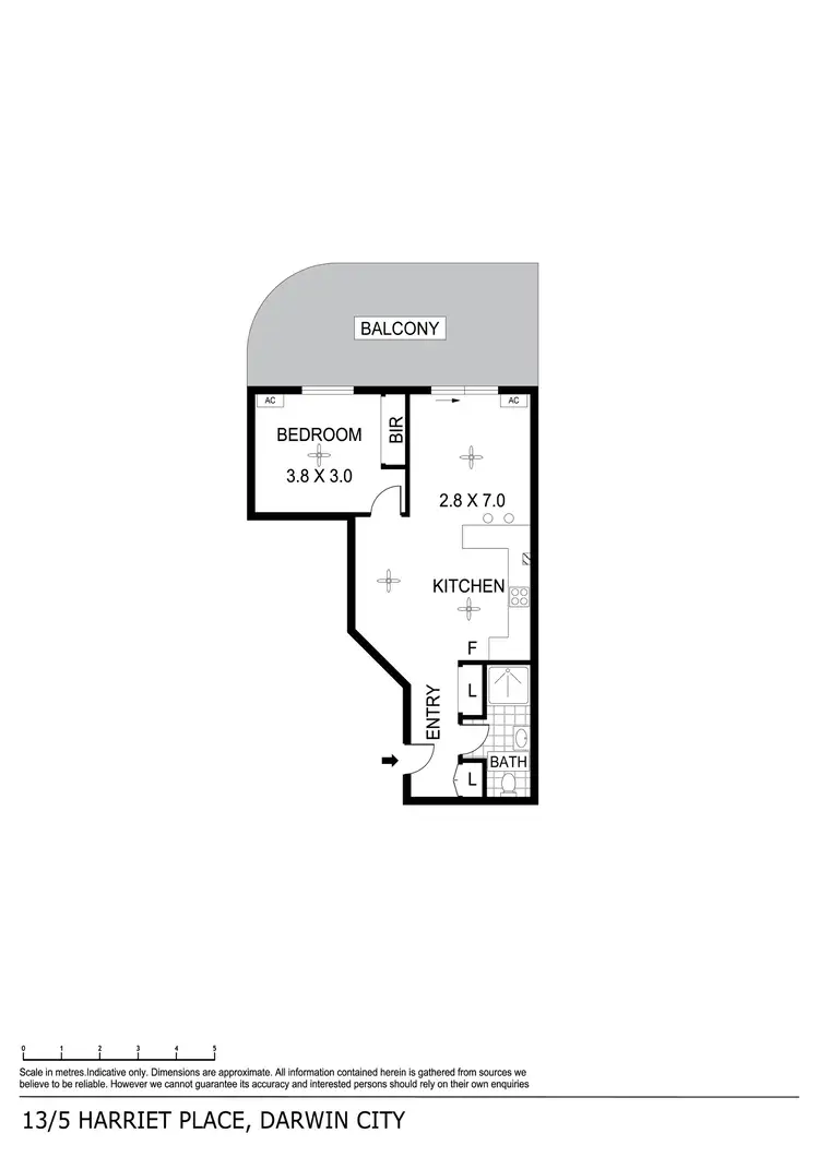 Floorplan of Homely apartment listing, 13/5 Harriet Place, Darwin City NT 800