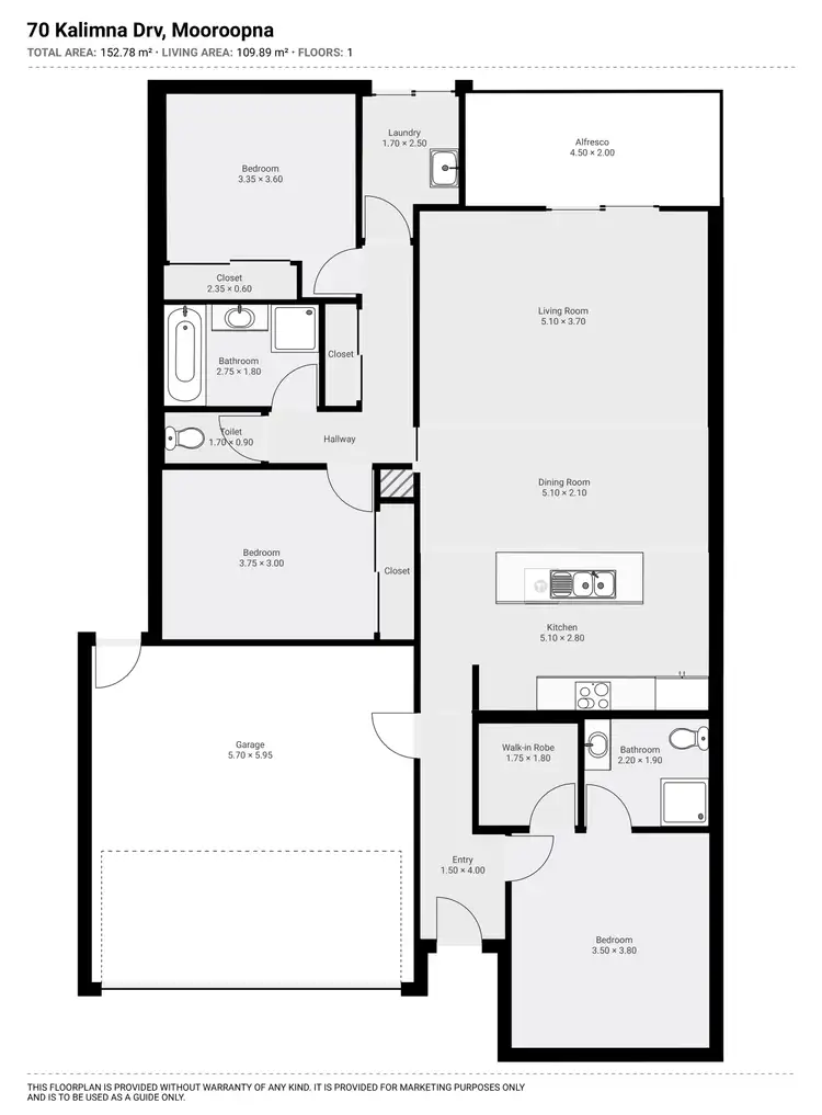 Floorplan of Homely house listing, 70 Kalimna Drive, Mooroopna VIC 3629