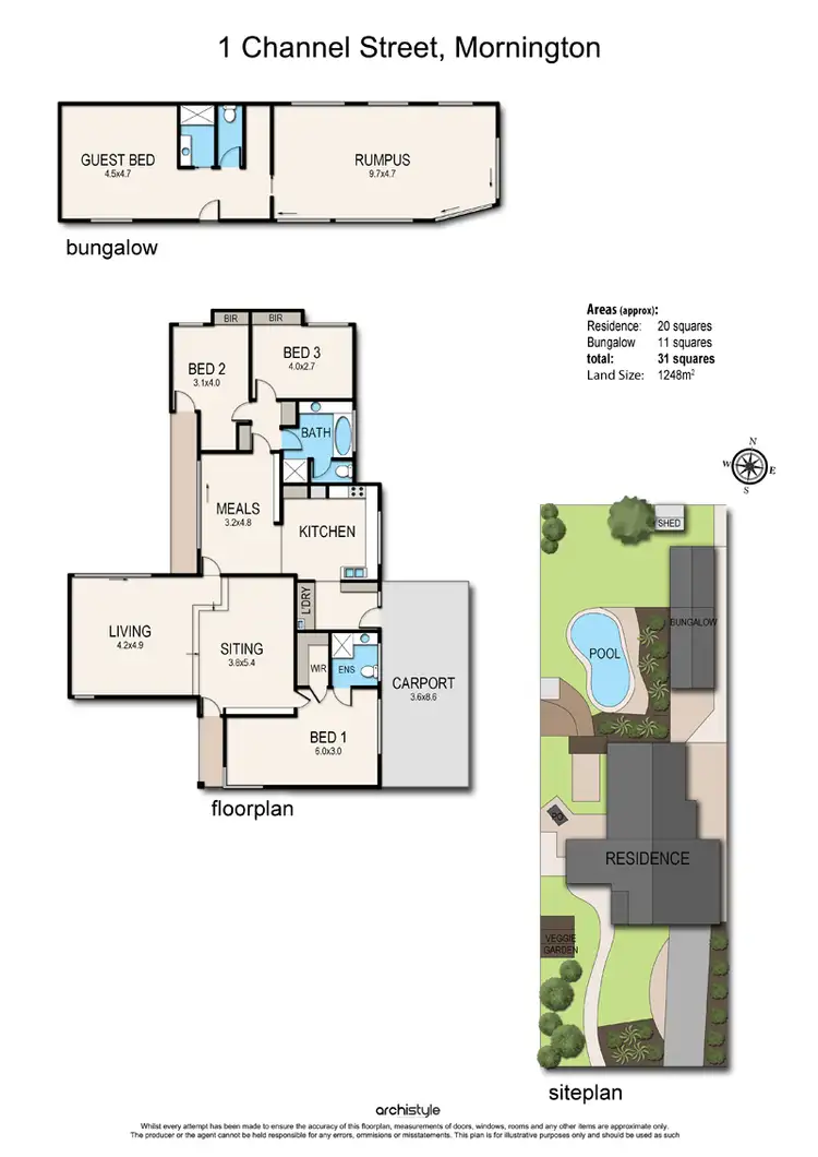 Floorplan of Homely house listing, 1 Channel Street, Mornington VIC 3931