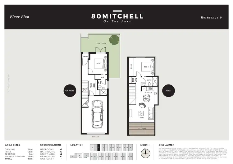 Floorplan of Homely townhouse listing, 6/80 Mitchell Parade, Pascoe Vale South VIC 3044