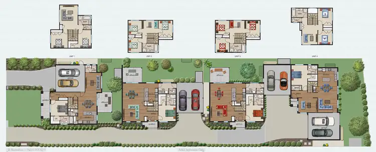 Floorplan of Homely townhouse listing, 1-4 9 Morris Road, Croydon VIC 3136