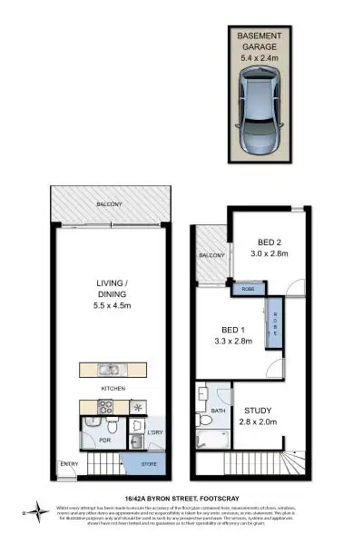 Floorplan of Homely apartment listing, 16/42a Byron Street, Footscray VIC 3011