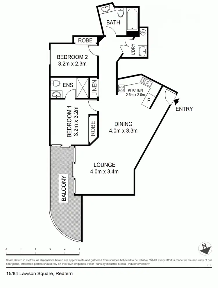 Floorplan of Homely apartment listing, 15/64 Lawson Square, Redfern NSW 2016