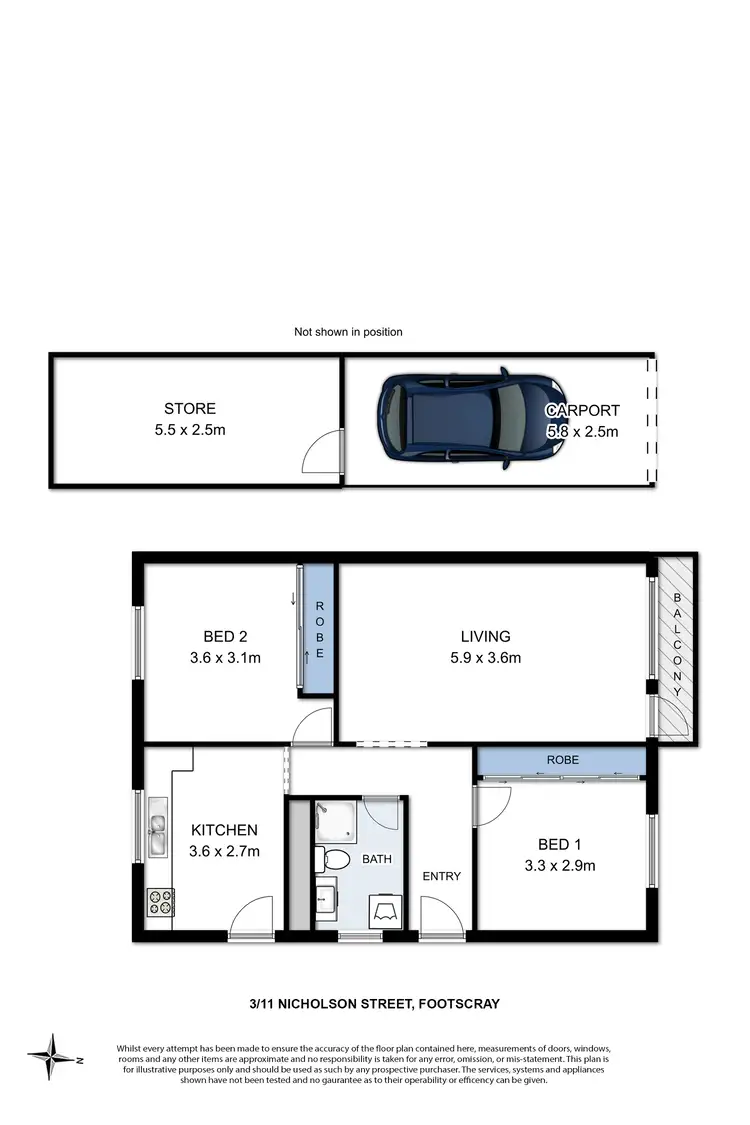 Floorplan of Homely apartment listing, 3/11 Nicholson Street, Footscray VIC 3011