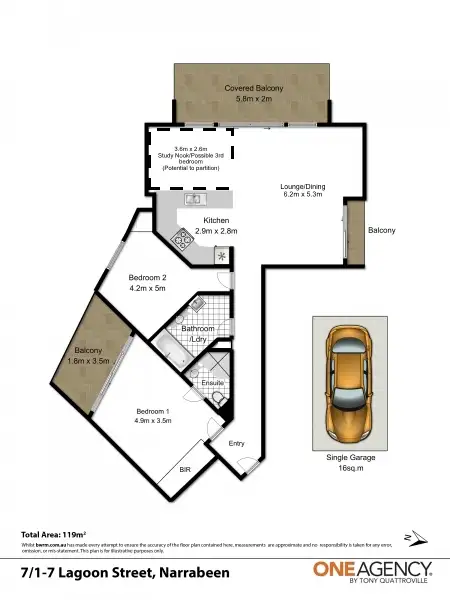 Floorplan of Homely apartment listing, 7/1-7 Lagoon Street, Narrabeen NSW 2101
