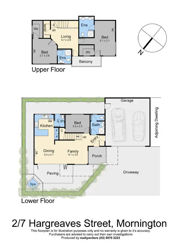 Floorplan of Homely townhouse listing, 2/7 Hargreaves Street, Mornington VIC 3931