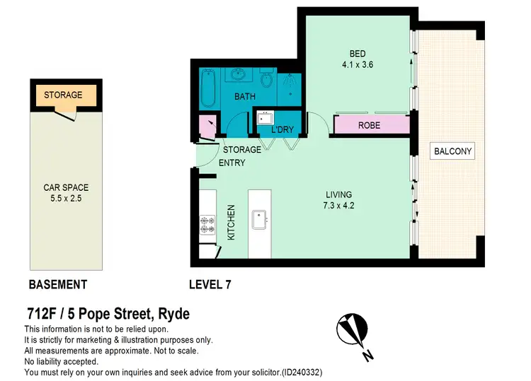 Floorplan of Homely apartment listing, F712/5 Pope Street, Ryde NSW 2112