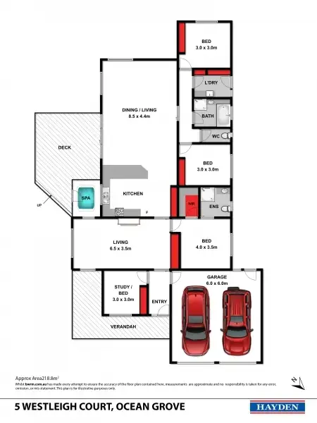 Floorplan of Homely house listing, 5 Westleigh Court, Ocean Grove VIC 3226