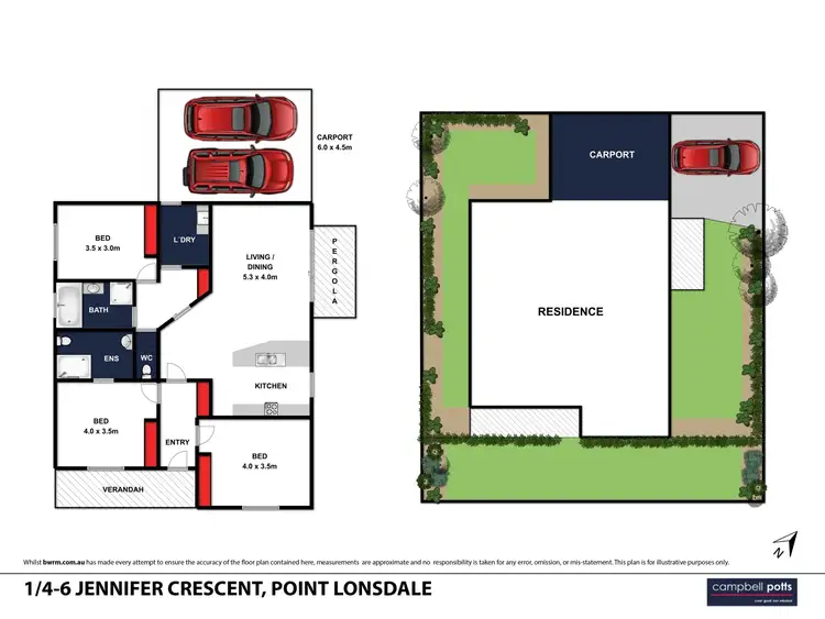Floorplan of Homely house listing, 1/4 - 6 Jennifer Crescent, Point Lonsdale VIC 3225