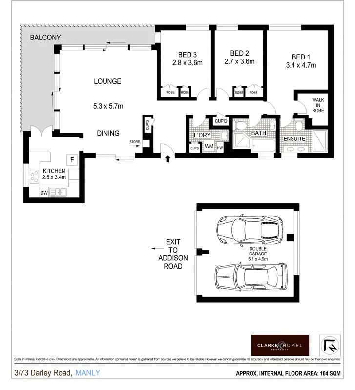 Floorplan of Homely apartment listing, 3/73 Darley Road, Manly NSW 2095