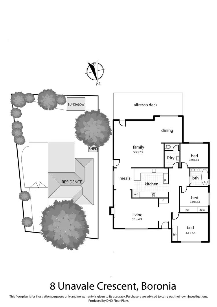 Floorplan of Homely house listing, 8 Unavale Crescent, Boronia VIC 3155
