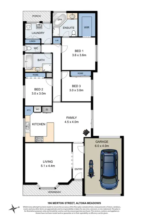 Floorplan of Homely house listing, 196 Merton Street, Altona Meadows VIC 3028