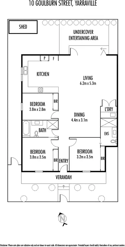 Floorplan of Homely house listing, 10 Goulburn Street, Yarraville VIC 3013