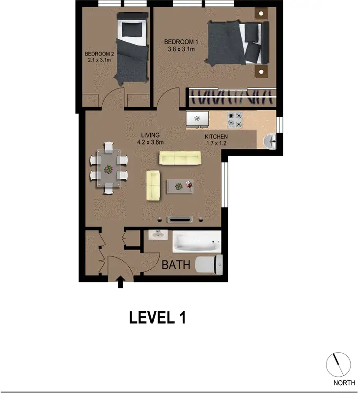 Floorplan of Homely apartment listing, 4/61 Liverpool Street, Paddington NSW 2021