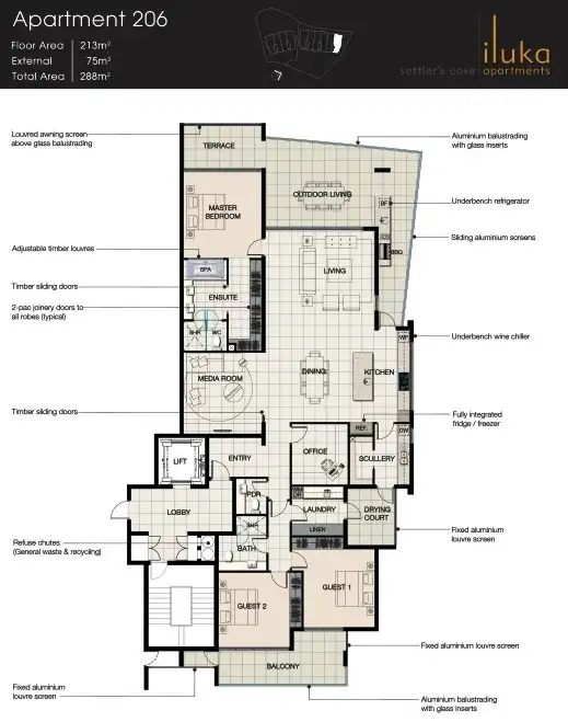 Floorplan of Homely apartment listing, 12/10 Serenity Close, Noosa Heads QLD 4567