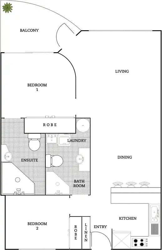 Floorplan of Homely apartment listing, 118/74 Northbourne Avenue, Braddon ACT 2612