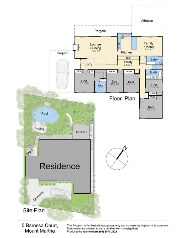 Floorplan of Homely house listing, 5 Barossa Court, Mount Martha VIC 3934