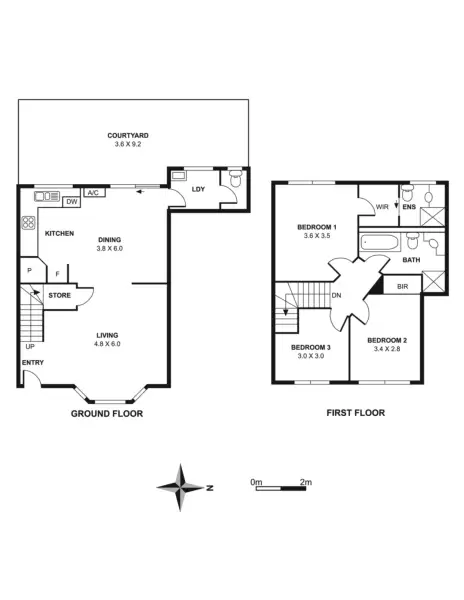 Floorplan of Homely townhouse listing, 1B Power Street, Pascoe Vale South VIC 3044