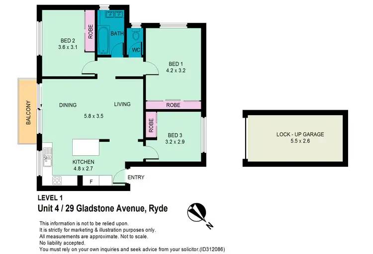 Floorplan of Homely apartment listing, 4/29 Gladstone Avenue, Ryde NSW 2112