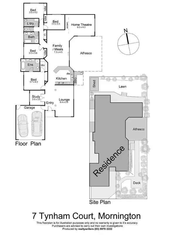 Floorplan of Homely house listing, 7 Tynham Court, Mornington VIC 3931