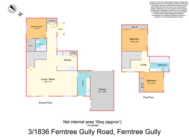 Floorplan of Homely townhouse listing, 3/1836 Ferntree Gully Road, Ferntree Gully VIC 3156