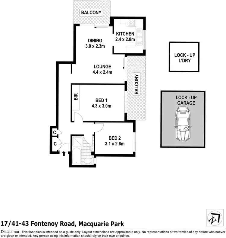 Floorplan of Homely apartment listing, 17/41-43 Fontenoy Road, Macquarie Park NSW 2113