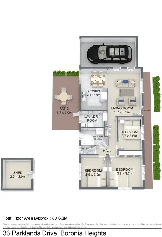 Floorplan of Homely house listing, 33 Parklands Drive, Boronia Heights QLD 4124