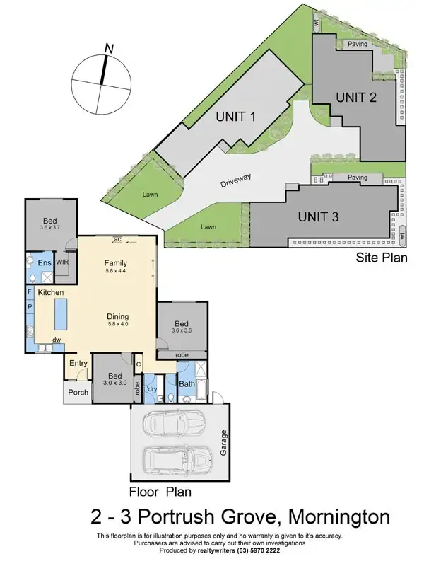Floorplan of Homely house listing, 2/3 Portrush Grove, Mornington VIC 3931