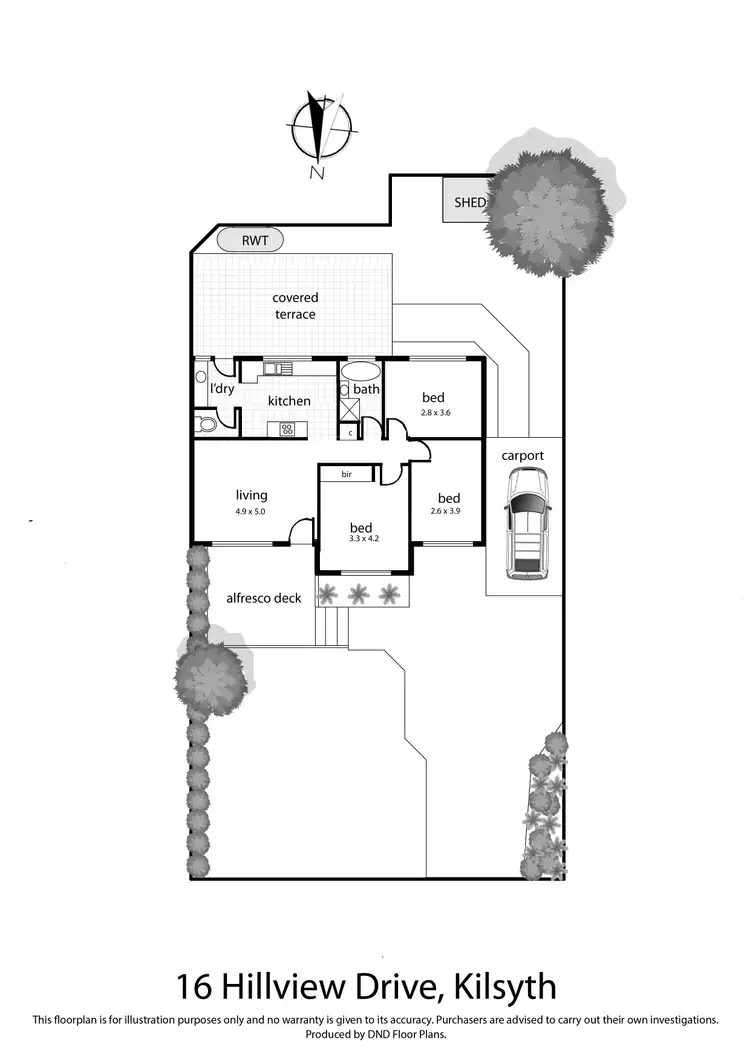 Floorplan of Homely house listing, 16 Hillview Drive, Kilsyth VIC 3137