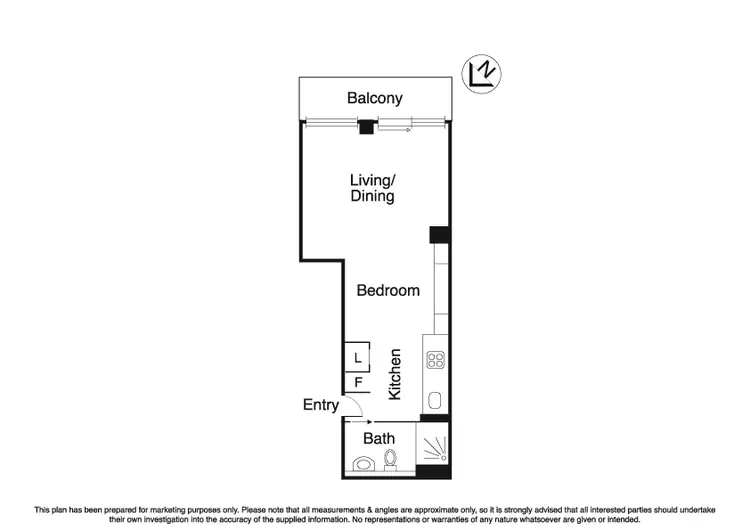 Floorplan of Homely apartment listing, 2608/350 William Street, Melbourne VIC 3000