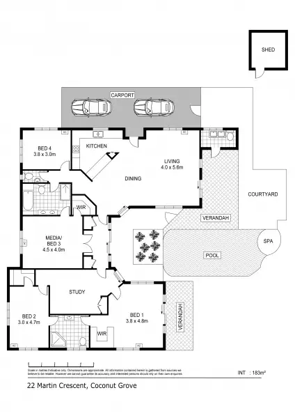 Floorplan of Homely house listing, 22 Martin Crescent, Coconut Grove NT 810
