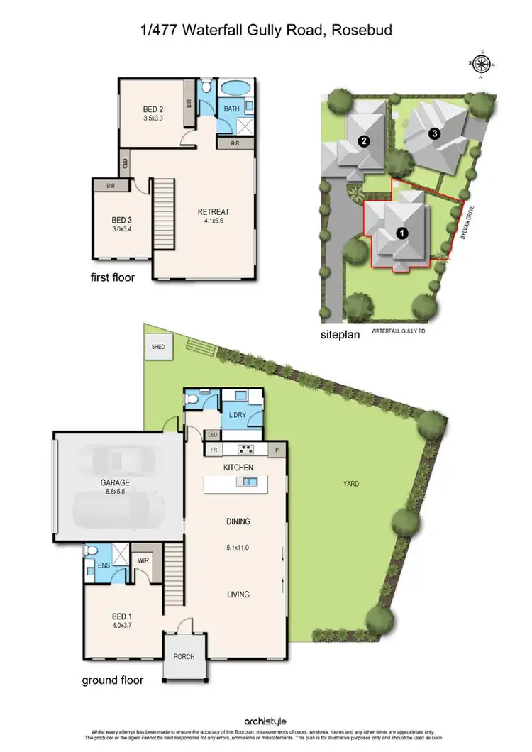 Floorplan of Homely townhouse listing, 2/477 Waterfall Gully Road, Rosebud VIC 3939