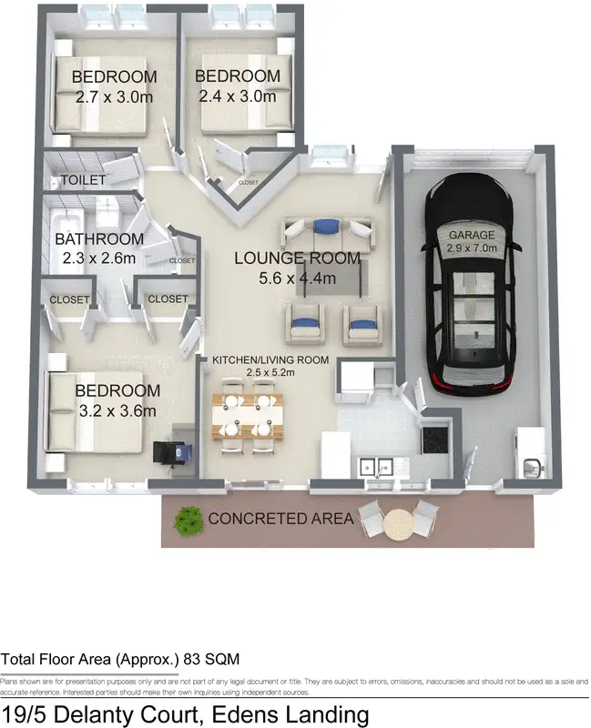 Floorplan of Homely townhouse listing, 19/5 Delanty Court, Edens Landing QLD 4207