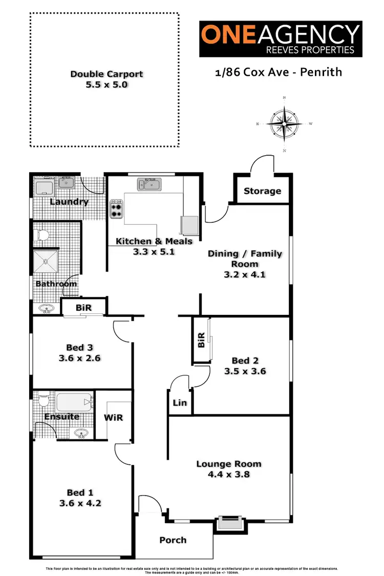 Floorplan of Homely villa listing, 1/86 Cox Avenue, Penrith NSW 2750