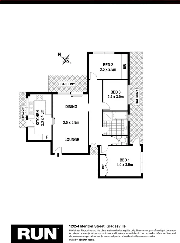 Floorplan of Homely apartment listing, 12/2-4 Meriton Street, Gladesville NSW 2111