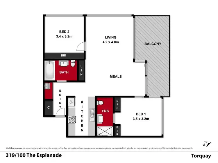 Floorplan of Homely apartment listing, 319/100 The Esplanade, Torquay VIC 3228