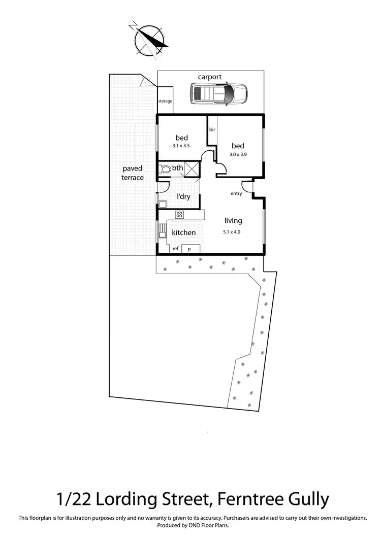 Floorplan of Homely unit listing, 1/22 Lording Street, Ferntree Gully VIC 3156