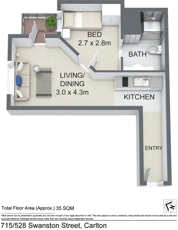 Floorplan of Homely apartment listing, 715/528 Swanston Street, Carlton VIC 3053