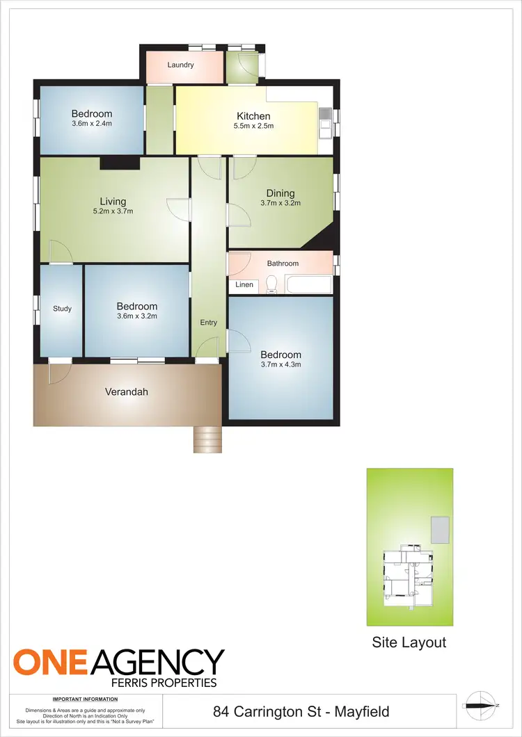 Floorplan of Homely house listing, 84 Carrington Street, Mayfield NSW 2304