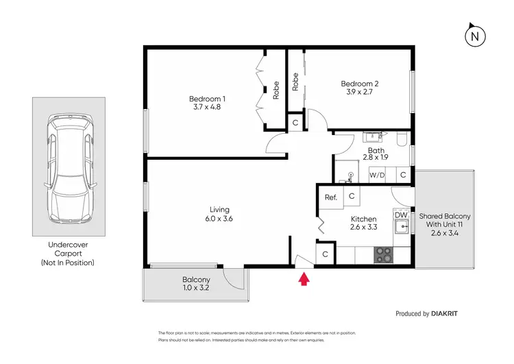 Floorplan of Homely apartment listing, 12/306 Dandenong Road, St Kilda East VIC 3183