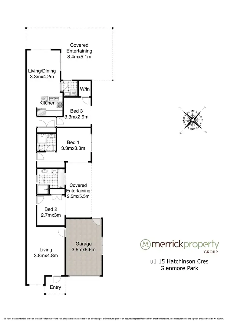 Floorplan of Homely semi-detached listing, 1/15 Hatchinson Crescent, Jamisontown NSW 2750