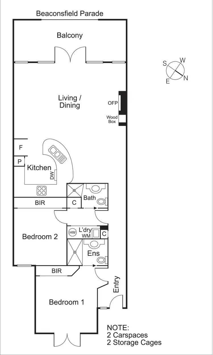Floorplan of Homely apartment listing, 13/358 Beaconsfield Parade, St Kilda West VIC 3182