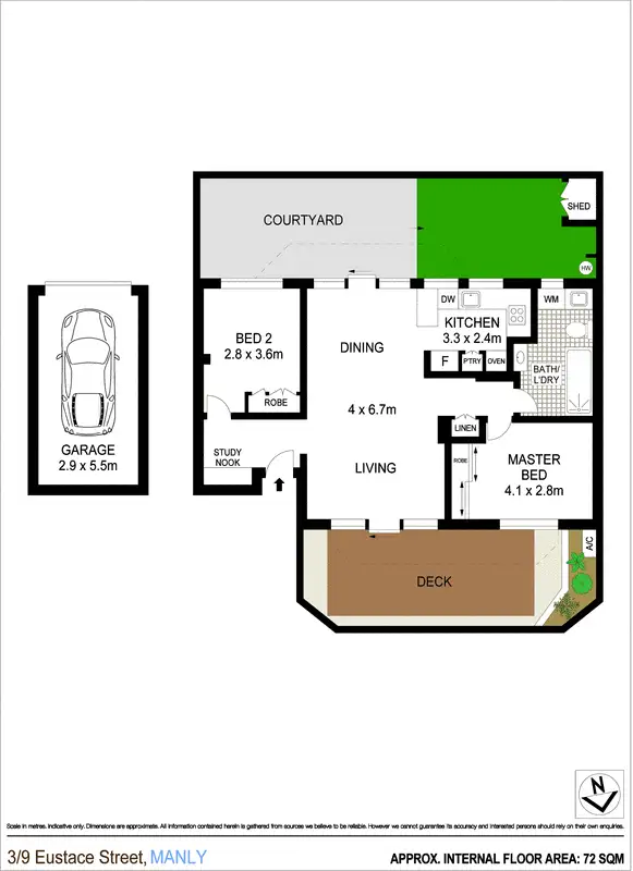 Floorplan of Homely unit listing, 3/9 Eustace Street, Manly NSW 2095
