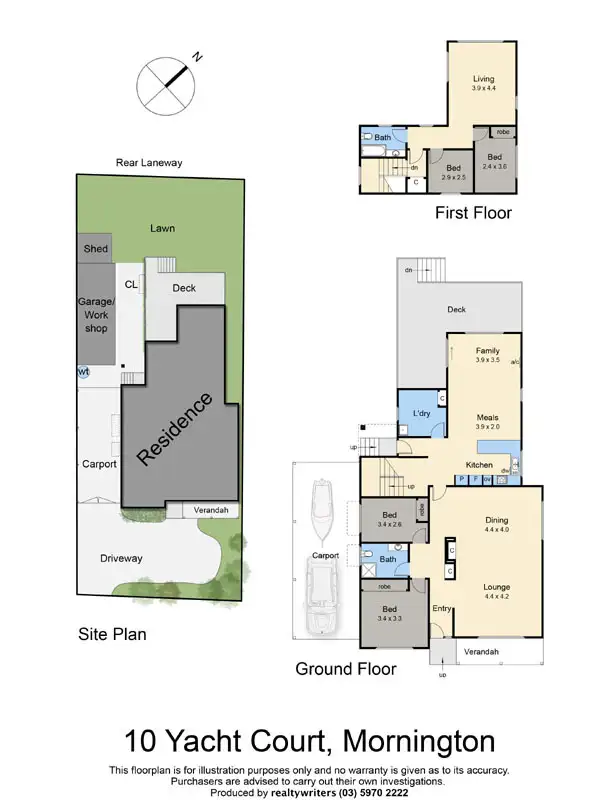 Floorplan of Homely house listing, 10 Yacht Court, Mornington VIC 3931