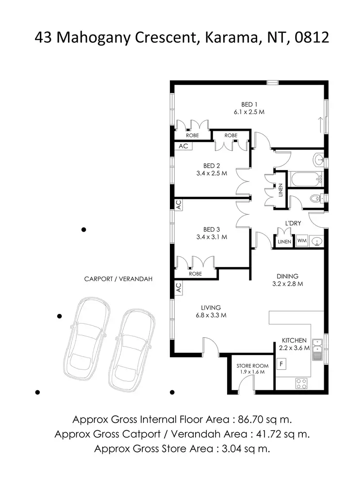 Floorplan of Homely house listing, 43 Mahogany Crescent, Karama NT 812