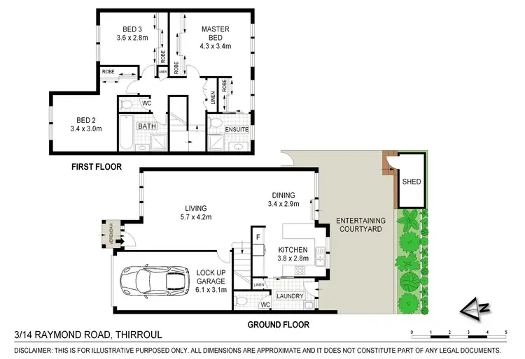 Floorplan of Homely townhouse listing, 3/14 Raymond Road, Thirroul NSW 2515