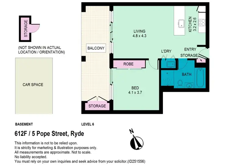 Floorplan of Homely apartment listing, 612F/5 Pope Street, Ryde NSW 2112